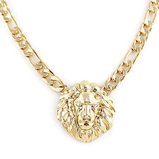 Golden Plated Lion Head Pendant Necklace