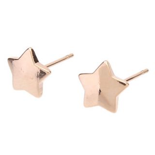 Rose Gold Five Pointed Star Stud Earrings