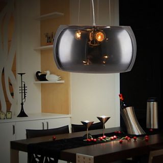Italian Style Minimalist Stylish 3 Light Pendant with Black Transparent Shade