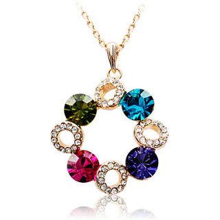 Womens Crystal Ferris Wheel Pendant Necklace