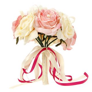 Lovely Fabric And Plastic Wedding Bridal Bouquet