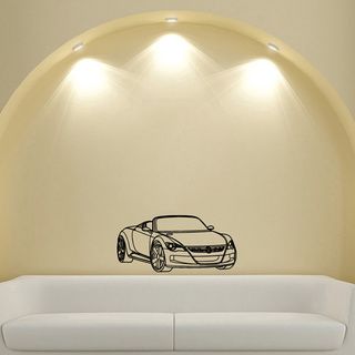 Machine Volkswagen Cabriolet Vinyl Wall Decal Art (Glossy blackEasy to applyDimensions 25 inches wide x 35 inches long )