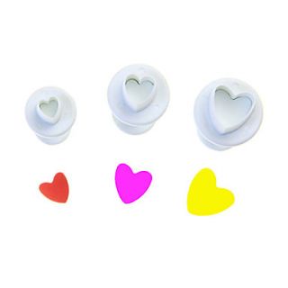 Heart Shaped Cookies Plunger Cutter Set Of 3 Pieces