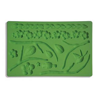 Fondant Gum Paste Fabric Designs Silicone Mold Cake Decorating Leaf And Flower