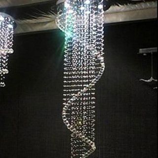 Contemporary Spiral 4 Light Chandelier Crystal Ball Hanging