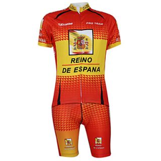 Kooplus2013 Championship Jersey Spain PolyesterLycraElastic Fabric Cycling Suits(T Shirt Bib Pants)