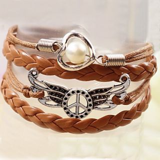 Peace Wing Pearl Weave Bracelet