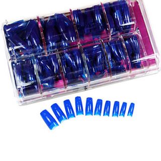 500PCS Blue Pure Color French Full Cover Nail Tips