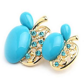 Hottest Alloy With Rhinestone/Resin Apple Shaped Brooch(Random Color Delivery)
