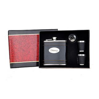 Personalized 4 Pieces Quality Stainless Steel 6 oz Flask Gift Set