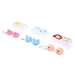 Cute Cartoon Contact Lens Case with Metal Chains (Random Color)