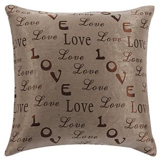 18 Square Modern Word of Love Polyester Decorative Pillow Cover