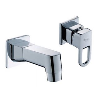Multifunction Chrome Finish Wall Mount Bathroom Sink Faucet With Pull Out Shower