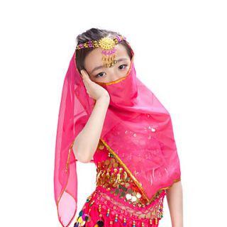 Performance Chiffon Belly Dance Veil With Headpiece For Children(More Colors)