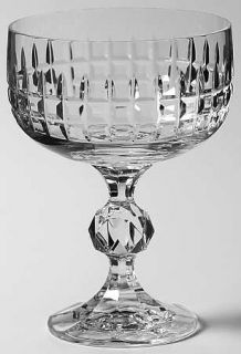 Bohemia Crystal Belfast Champagne/Tall Sherbet   Cut Vertical & Horizontal Desig