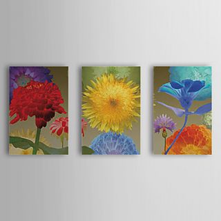 Hand Painted Oil Painting Floral Sunflower with Stretched Frame Set of 3 1309C FL0836