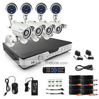 Zmodo 8 CH Key DVR Outdoor 700TVL CCTV Home Surveillance Security Camera System