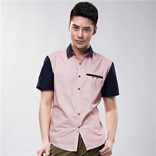 MenS Casual Stitching Short Sleeve Shirt