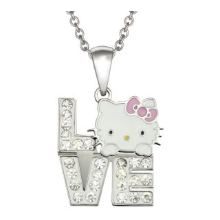 Girls Hello Kitty Stainless Crystal Love Pendant, Girls