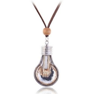 Personality lamp Bulb Pendant Long Necklace