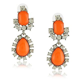 Charming Alloy With Resin Rhinestone Womens Earrings(More Colors)