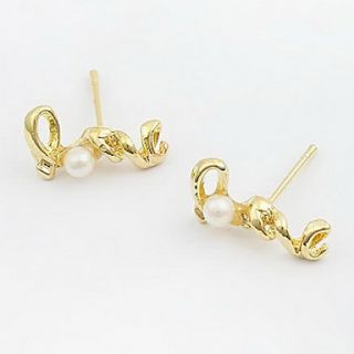 Love Korean Ladies Pearl Earrings Korean Cute Flash Diamond Earrings Female Love E193
