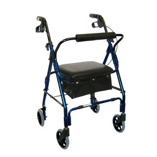 Drive Medical Mimi Lite Rollator (BlueMaterials AluminumDimensions 32 to 38 inches high (adjustable height handle) x 23 inches wide x 24 inches long Seat size 12 inches deep x 12 inches wide x 21.5 highAssembly required Note This product will be shipp