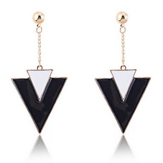 Vintage Geometric Triangle Enamel Earrings