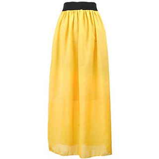 Womens Loose Fit Solid Color Maxi Skirt