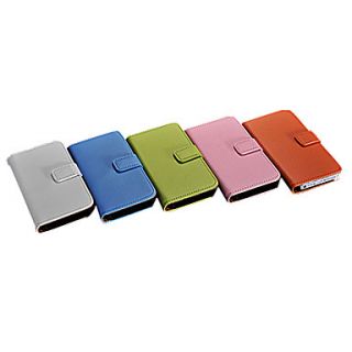 Wallet Stand Design PU Leather Full Body Case with Card Holder for Iphone 5/5S/5G (Assorted color)