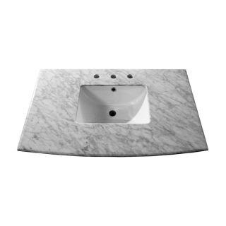 Bellaterra Home 36W x 22.8D in. Carrara Marble Vanity Top with Sink Multicolor  