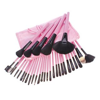 Professional 32 Pieces Makeup Brush Set With Fuchsia Case