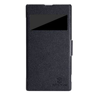 Elegant PU Leather Full Body Case with Window Matte Back Case for Sony L39h(Xperia Z1)