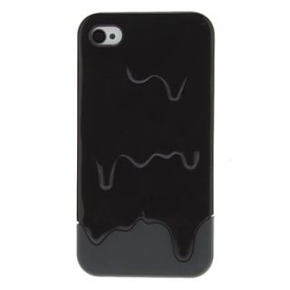 New Black 3D Melt Ice Cream Style Detachable PC Hard Case for iPhone 4/4S