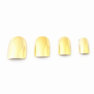 60PCS Golden Nail Art Acrylic Nails Plating Metal False Tips