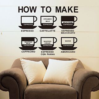 Food How to Make Coffee Wall Stickers