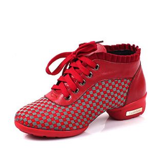 Womens Leather And Fabric Dance Shoes For Ballroom Sneakers