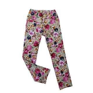 Girls Multicolor Flower Pattern Pants