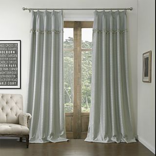 (One Pair Double Pleated Top) Neoclassical Jacquard Geometric Energy Saving Curtain