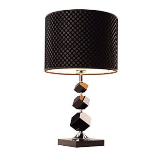 Modern Black Crystal Table Lamp Black Shade