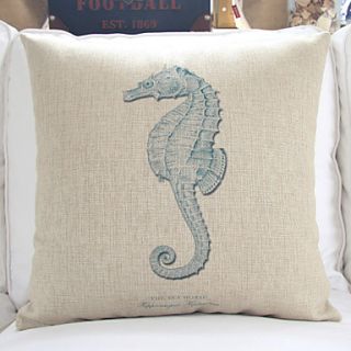 18 Sea Life Green Seahorse Cotton/Linen Decorative Pillow Cover