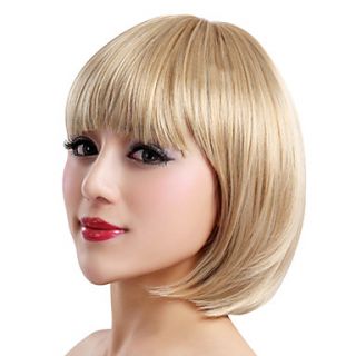 Capless Short Bob High Quality Synthetic Blonde Straight Hair Wig