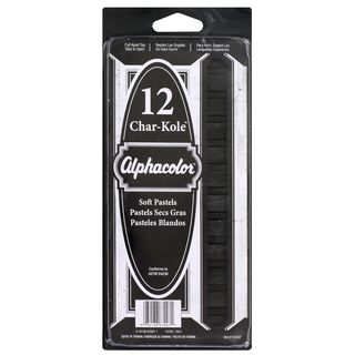 Quartet Alphacolor Char kole Square Black Soft Pastels (pack Of 12) (BlackWeight 6 ouncesModel QRT167007Pack of 12 Lead Degree Alphacolor pastels  )