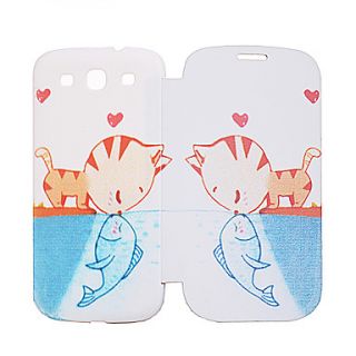 Cat Kiss Fish PU Leather Case for Samsung Galaxy S3 I9300