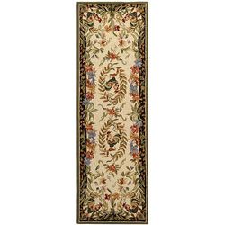 Hand hooked Rooster And Hen Cream/ Black Wool Runner (26 X 6) (IvoryPattern AnimalMeasures 0.375 inch thickTip We recommend the use of a non skid pad to keep the rug in place on smooth surfaces.All rug sizes are approximate. Due to the difference of mon