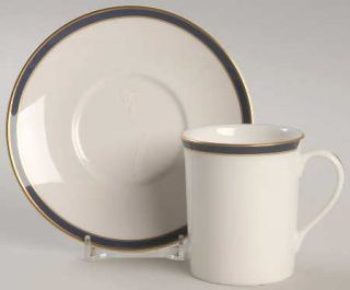 Royal Doulton Oxford Blue Flat Demitasse Cup & Saucer Set, Fine China Dinnerware