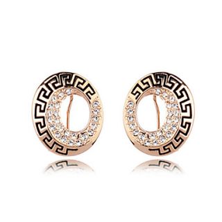 High Quality Alloy 18K Gold Plated And Rhinestone Stud Earrings