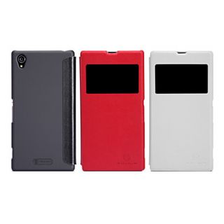 Elegant PU Leather Full Body Case with Matte Back Case and Window for Sony L39h(Xperia Z1)