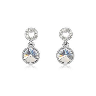 Elegant Alloy Platinum Plated And Crystal Earrings(More Colors)