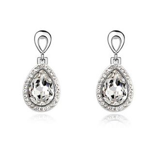 Glamorous Alloy Platinum Plated And Crystal Earrings